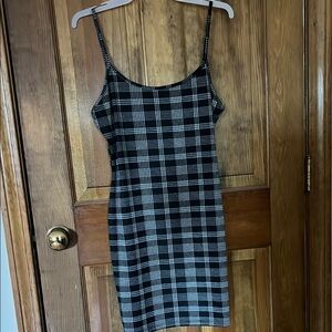 Plaid Black and White Women's Dress